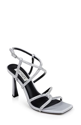 Image of Badgley Mischka Women's Brooke Strappy Bejeweled Stiletto Sandal