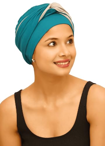 SAKUCHI Bamboe Slaap Cap met Geknoopte Gedraaide Hoofdband voor Kanker Chemo Patiënten Hoofddeksels voor Vrouwen Gratis Maat, Meerkleurig, one size