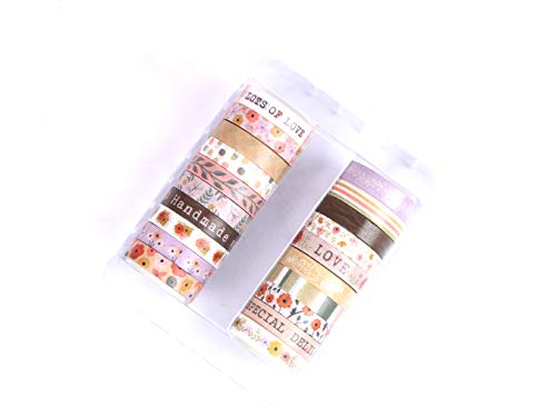 Dovecraft Washi Tape Box-20 Designs-Pastels-10mm Width-3m Rolls-Includes Storage Box-for Crafts, Stationery, Journaling, Home Decor, Paper, Multicolour, One Size