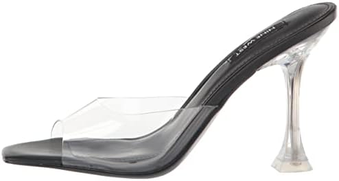 Nine West Women's ZOOZA Heeled Sandal, Black/Clear, 7.5 | Image 7