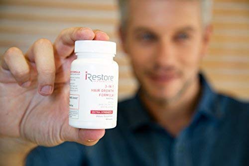 iRestore 3-in-1 Hair Growth Supplement with Biotin, DHT Blocker, Saw Palmetto, and Other Extracts (60 Count) – 3 Pack