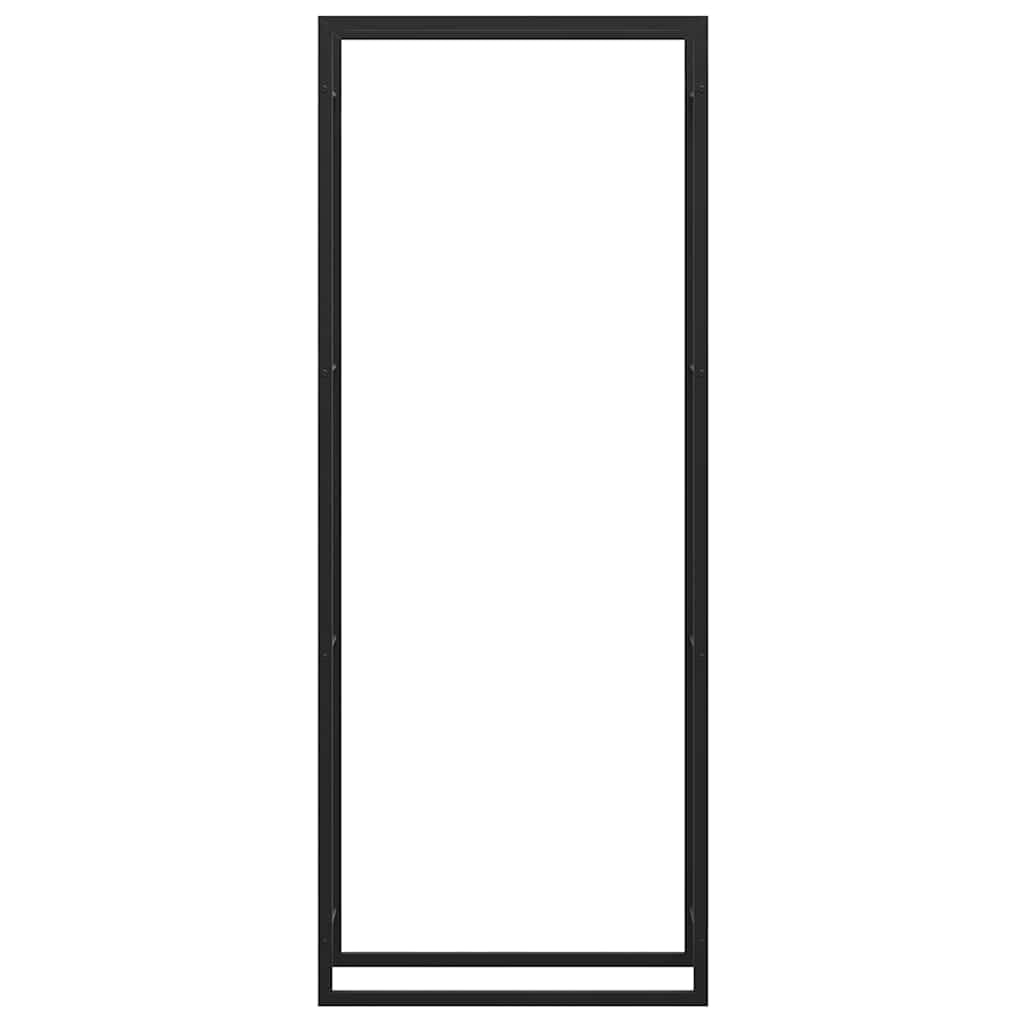 Wytrzymały stojak na drewno opałowe, matowy, czarny, stalowy uchwyt na drewno do użytku na zewnątrz i wewnątrz, 80 x 28 x 222 cm, stojak do przechowywania, odporny na warunki atmosferyczne, akcesoria