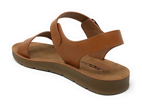 Image of Soda PLENTY ~ Women's Strappy Ankle Wrap Buckle Fashion Flat Sandals