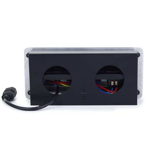 Image of COOLCOLD Pop-Up Power Socket with 3 Universal AC Outlets & Dual RJ45 LAN Ports | Hidden Table Top Power Strip with Flip Cover | Modular Desk Socket for Office Conference Table, Workstation & Home