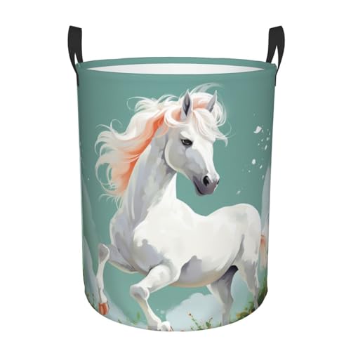 Sac à linge mignon pour dortoir et chambre style cheval blanc - 2