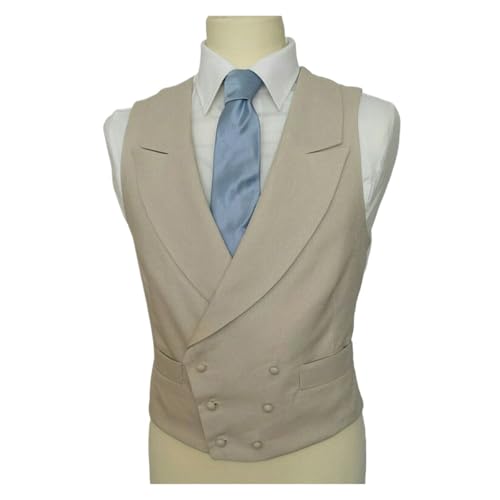 Gilet de costume homme kaki col revers gilet mariage décontracté chic