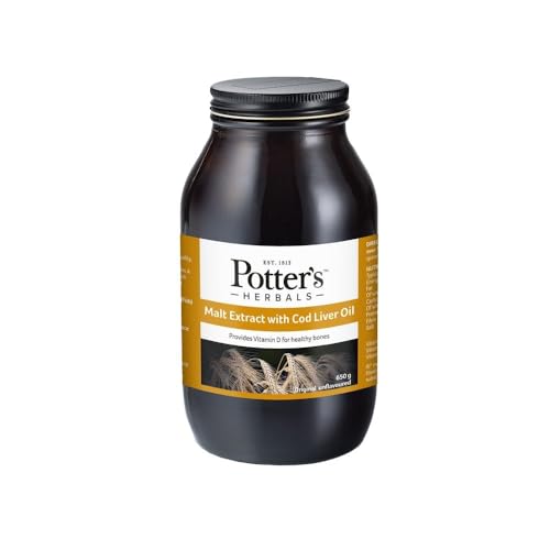 Potters Malt with Cod Liver Oil | 650 g Bottle | Natures Natural Sweetener in The Form of Maltose | Providing a Valuable Source of Omega-3 Fatty acids and Vitamins A D and E