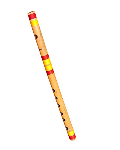 Image of Wish & Get Bamboo Flute /Bansuri, C Sharp 6 hole 17inches, Medium Free Carry Bag