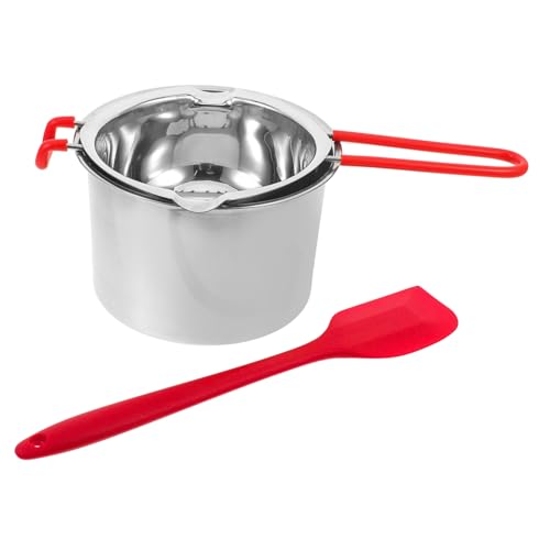 Amosfun 1Set Double Boiler Melting Pot Stainless Steel Butter Heating Bowl with Long Handle for Melting Chocolate Cheese Candles for Baking and Cooking Crafts