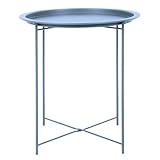 Trendi® Round/Metal Folding/Side Table Tray Top Light/Portable/Coffee/Night Stand Living Room Home Furniture
