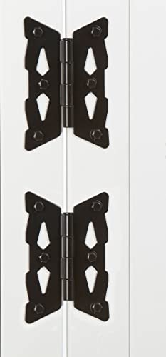 Image of National Hardware N109-218 SPB8443 2-Pack Decorative Butterfly Door Hinges Black Steel Gate Hinges for Outdoor Wood Vinyl Steel Shed Doors with Mounting Hardware