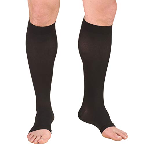 Image of Truform 20-30 mmHg Compression Stockings for Men and Women, Knee High Length, Open Toe