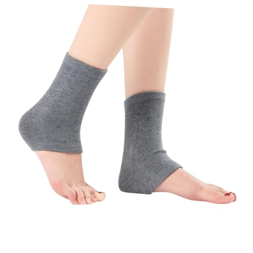 LIFKOME Wool Foot Sleeve Ankle Socks for Yoga & Exercise Elastic & Breathable Warm Foot Covers Grey Practical Foot Covers for Sports and Daily Wear