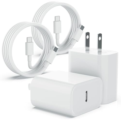 iPhone 17 16 15 Charger Fast Charging Type C Chargers USB C Charger Block iPhone 16 Chargers with 2 Pack 6FT Cable for iPhone 17 Pro Max/16/16 Pro Max/15/15 Plus/15 Pro/15 Pro Max/iPad Pro/AirPods