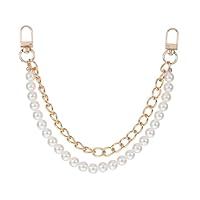 Lnngub Goldene Perlen Taschenkette, 32 cm Kurze Taschenkette Geldbörsen Verlängerungsketten Perlenkette Dekokette für Taschen, Tassen, Hosen, Schuhe