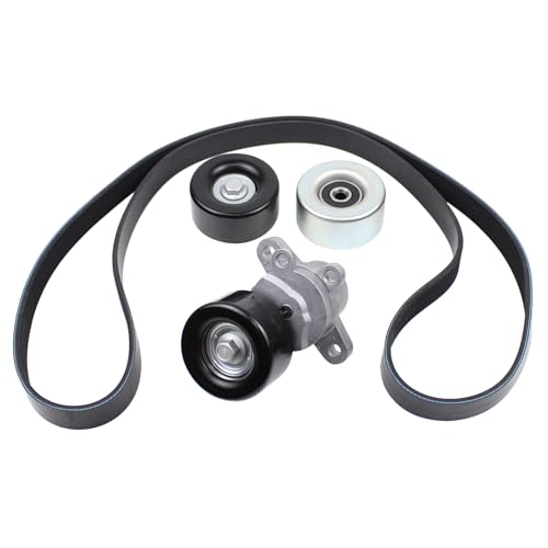 Image of ApplianPar Belt Tensioner and Serpentine Belt Upper Lower Idler Pully for Nissan Altima 3.5 2007-2013, Maxima 2009-2014, Murano 2009-2014