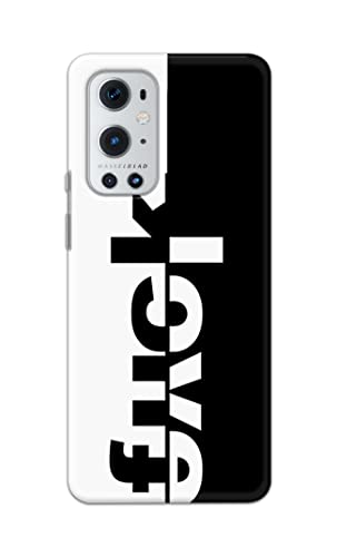 Image of PRINTFIDAA One Words Fukc Love Creative Art Innovative Wonderfull Printed Designer Hard Case for OnePlus 9 Pro Back Cover -(e) RPM1003