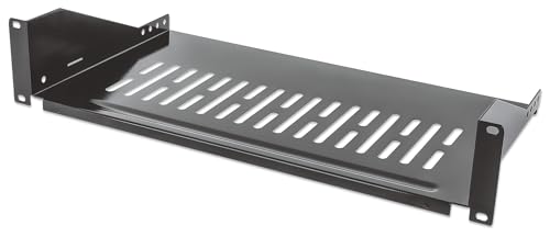 Intellinet 19" Fachboden zur Frontmontage 2 HE ( Montage an den beiden vorderen Profilschienen ) 250 mm Tiefe schwarz 712507