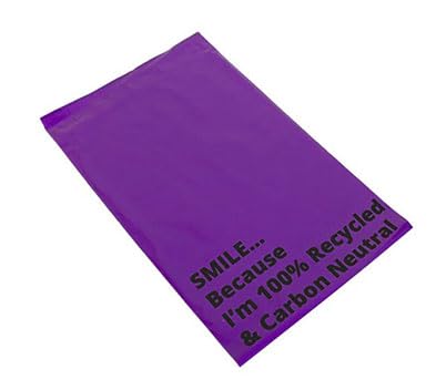 Purple 10" x 14" Recycled Carbon Neutral Plastic Mailing Bags 2000 Pack
