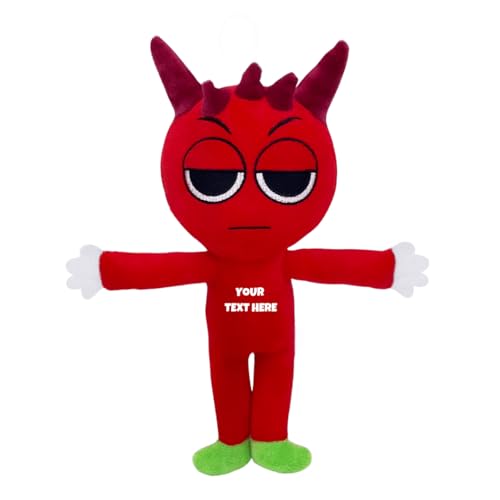 Image of Customized Text Standing Red Sprunki Plush Toys