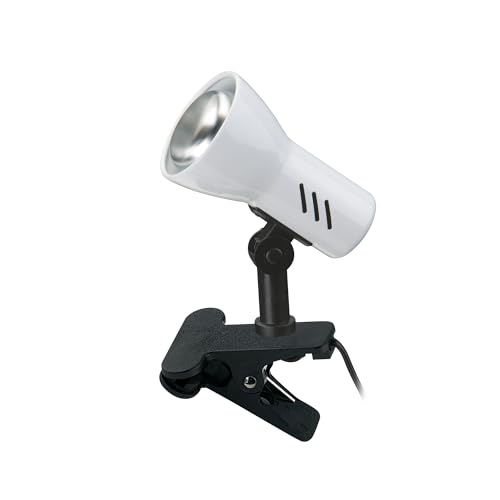 BRILONER - Nachttischlampe, Schreibtischlampe, Tischlampe, Leselampe, Bürolampe, Buch Klemme, Klemmlampe, Kinderzimmer, Schwenkbar, Schnurschalter, 1x E14, max, 40 Watt, 10,8 cm, Weiß