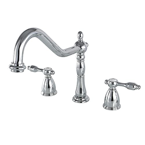 Kingston Brass KB1791TALLS Tudor 8 Inch Center Kitchen Faucet Without Sprayer, Polished Chrome, 8-1/4 inch in Spout Reach, Polished Chrome