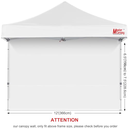 Image of MASTERCANOPY 12x12 Pop Up Canopy Sidewall Only 1-Pack White