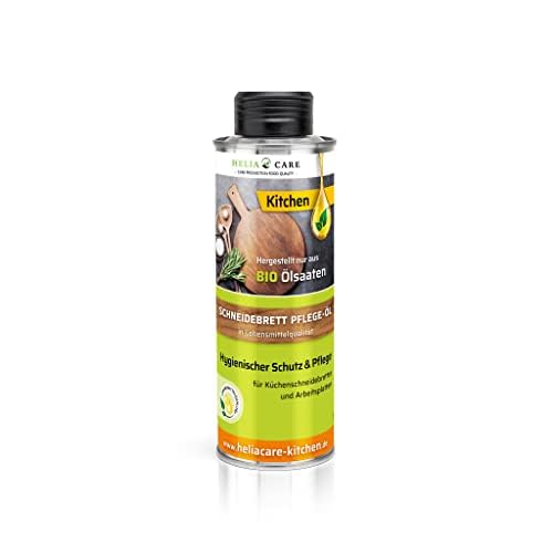 HeliaCARE Schneidebrett Öl - BIO Holzöl - Bienenwachs Holzpflege aus Deutschland - Holzöl für Schneidebretter - Farb- und geruchlose Holzpolitur (250ml)