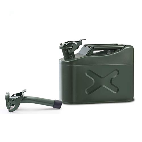 XuQinQin Portable fuel tank, 5L, 10L, 20L American-style cold-rolled plate spare car fuel tank oil drum, with special oil pipe for various vehicles gasoline container (Color : 5L)