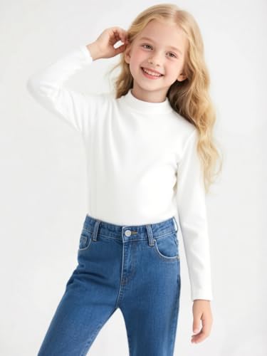 Girls Mock Turtleneck Base Layer Tee Casual Trendy Pullover Tops Long Sleeve Shirts for Girls4