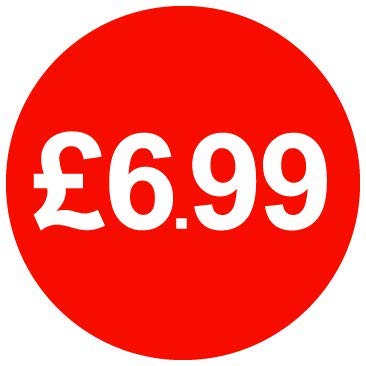 £ Red Price Stickers - 30mm - £6.99, 2000 — image 1