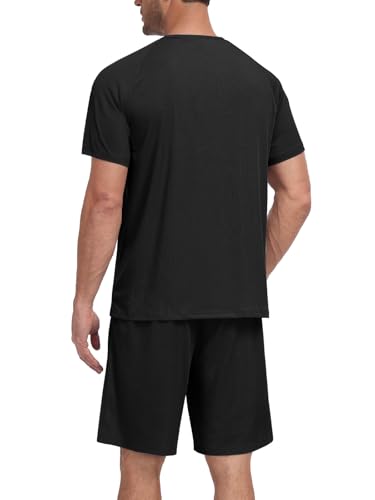 Feiersi Mens Pajama Set Summer Soft Short Sleeve Pjs Sets Lightweight Quick Dry Comfy Loungewear Sets With Pockets2