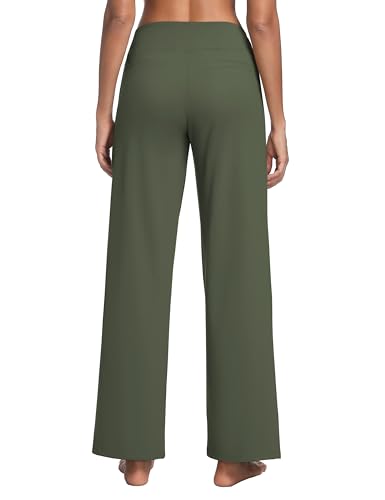 Image of BUBBLELIME Women High Waist Wide Legs Yoga Pants Loose Sweatpants Pockets | 29 inch /31 inch /33 inch /35 inch /37 inchInseam,2 Styles / Dress /Basic,Lounge,Comfy,Stretch Casual Work