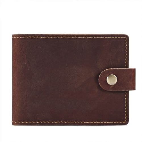 Genuine Leather Wallet for Men Driver's License Cover Retro Light Thin Cowhide Document (Brown)3