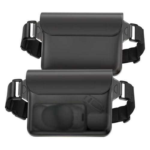 LightBeacon 2 Piezas Bolsa Impermeable, Riñonera Impermeable con Correa de Cinturón Elástico Ajustable, Bolsa estanca Impermeable IP68 para Deportes Acuatica, Playa, Natación