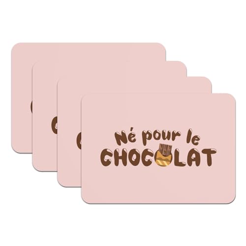 Sets de table rose dessous caoutchouc antidérapant grand format - 2