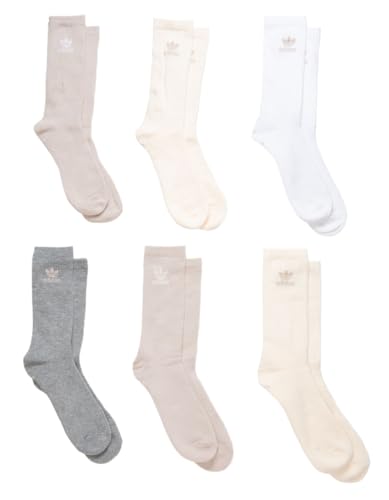 Adidas Trefoil Socks (6-Pack, Mens Size 8-12), wonder white/beige/white