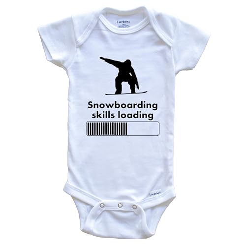 Snowboarding Skills Loading Funny Snowboard One Piece Baby Bodysuit 24 Months White