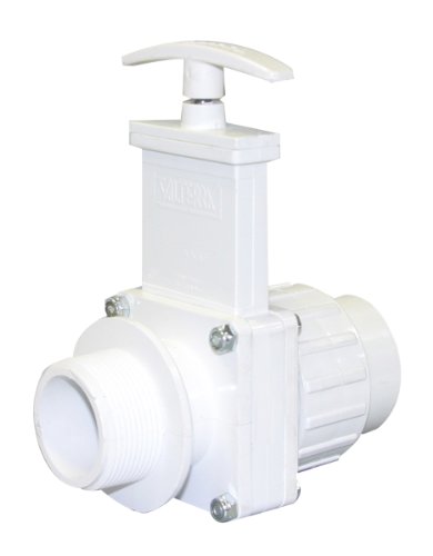 Valterra 6124 PVC Union Gate Valve, White, 1-1/2