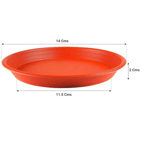 Image of SIGNY Round Bottom Tray(Plate /Saucer) Suitable for 6 Inch Round Plastic Pot - Brown - Set of 3 | Heavy Duty Highly Durable Plant Saucer for Indoor Home Decor & Outdoor Balcony Garden (3, 4.5 Brown)