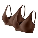 Cocila Sujetador Fruncido Y Cómodo Sin Lencería para Mujer Sujetadores Deportivos De Uso Diario Lactancia Grandes Dormir Escote Profundo Cierre Delantero Aros Invisible Espalda Comodo 24H