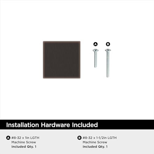 Image of Amerock 25 Pack 1-1 /16 inch Square Pedestal Oil-Rubbed Bronze Cabinet Knob