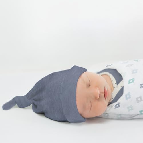 Image of SwaddleDesigns Softest Cotton Baby Pajama Gown with Foldover Mitten Cuffs for Infant Boy and Girl, Newborn, 0-3 Months