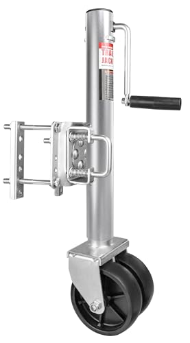 MaxxHaul 70149 Trailer Jack with 11-1/2' Lift, Swing-Back Design, Side Wind Handle & Dual 6' Wheels...