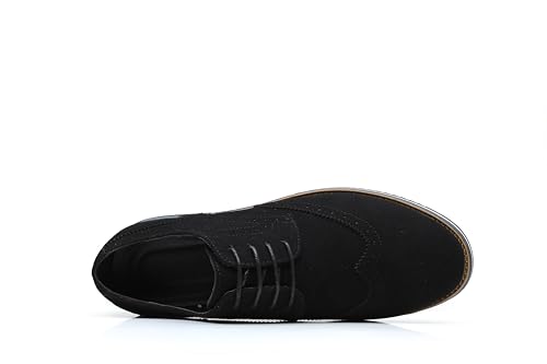 Men's Suede Oxford Dress Shoes, Navy Blue, Brogue Wingtip Design, Casual Business3