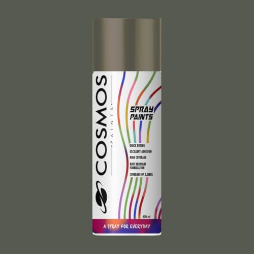 Image of Cosmos Paints 22 Medium Grey, Neutral Colours Spray Paint, Gloss Finish (400 Ml) | Quick Dry & No-Drip Wide Spray Cap System For Cars, Bikes & Metal, Wood, Plastic, Diy, Home Decor, Art & Craft