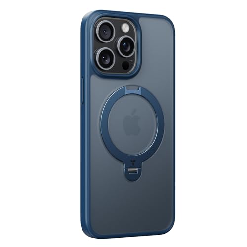 TORRAS 360°Spin Magnetic Stand for 15 Pro Max Case 6.7 inch Case Blue