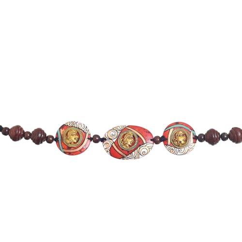 Image of AAKRITI ART CREATIONS Royal Empress Handcrafted Tribal Dhokra Necklace & Choker Collection | Artisan Ethnic Brass Jewelry with Oval & Square Designs, Amulet & Talisman Styles for Women