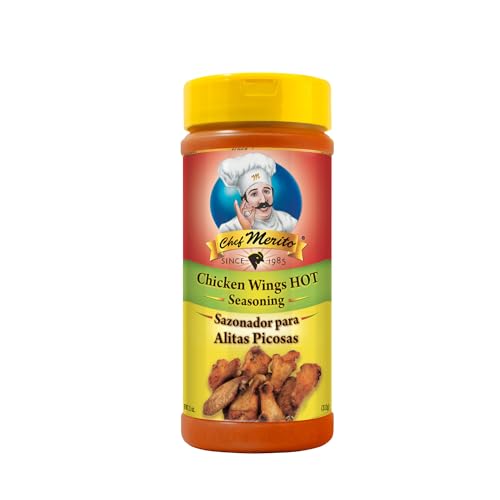 Chef Merito Spicy Chicken Wing Seasoning 11 oz | Bold & Zesty | Perfect for Baked, Fried & Grilled...