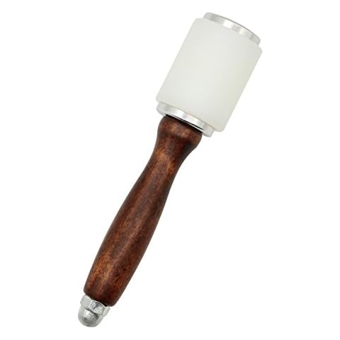Leathercraft Nylon Hammer - Leather Carving Hammer Cowhide Sew Hammer with Wooden Handle Cover
